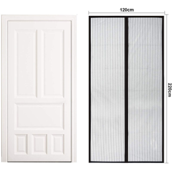 AB625289 Tenda Zanzariera Magnetica Nera Per Porta Finestra Con Adesivo In Velcro Misura 120X220cm - Ledlux precio