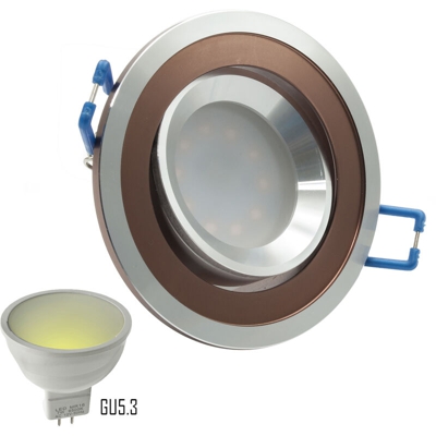 Planetitaly - Faretto LED 7W orientabile 12W GU5.3 incasso bicolore luci barca camper foro 7cm Luce Bianco naturale