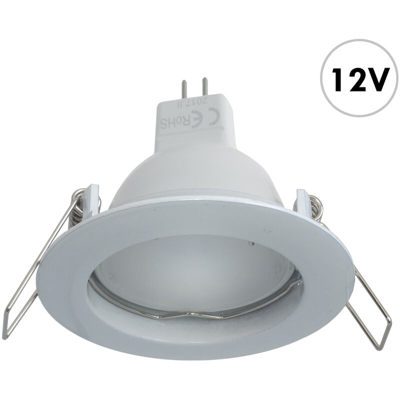 Zeitnet Inc. - Faretto barca camper 12V incasso 6cm tondo bianco lampada LED MR16 7W resa 70W Luce 3000K