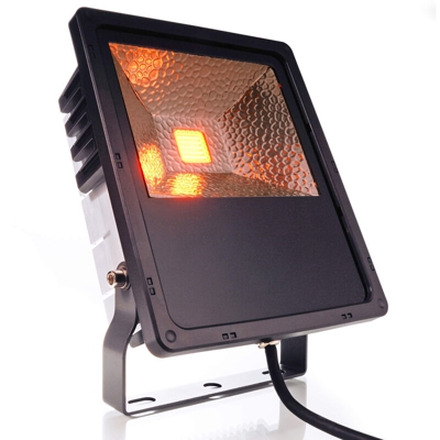 Faro LED COB 50W alluminio staffa luce arancione ambra per estero IP65 220V