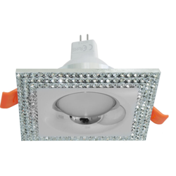 Faretto LED 12V incasso 65mm quadrato brillantini lampadina MR16 luce 7W GU5.3 Luce 3000K en oferta