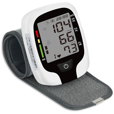Asupermall - Misuratore di pressione sanguigna elettronico da polso misuratore di pressione sanguigna LCD a grande schermo senza voce in inglese