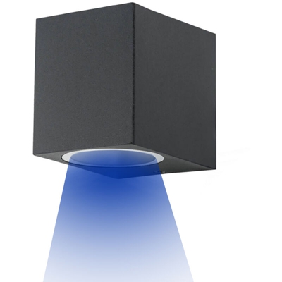 Zeitnet Inc. - Applique esterno LED 6W GU10 cubo parete muro luce colorata blu verde rosso 230V Luce Senza lampada