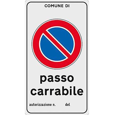 Cartello Alluminio 45X25 Passo Carrabile