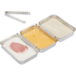 Teglie da Impanatura Acciaio Inox, Set da 3 Tegami per Cotolette, Impilabili, da Lavastoviglie, Argento en oferta