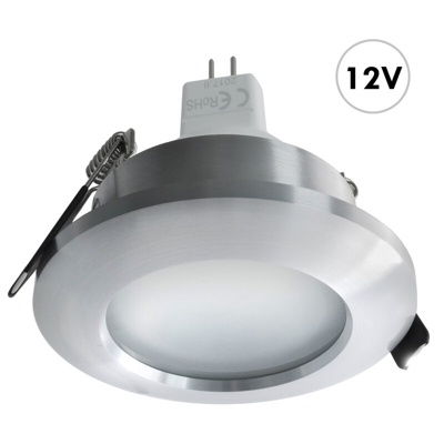 Zeitnet Inc. - Faretto incasso tondo 68mm silver vetro lampada MR16 LED 7W GU5.3 luci bagno 12V Luce 6000K