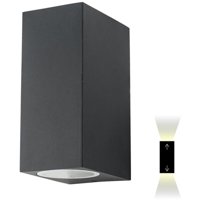 Zeitnet Inc. - Applique LED parete esterno doppio fascio 2 lampade GU10 16W luce ingresso 230v Luce 4000K