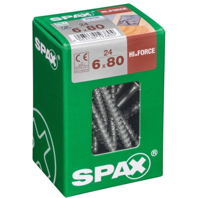 Set Di 24 Viti Sollevato Svasata In Acciaio Testa Spax Torx, Diam.6 Mm X Mm L.80
