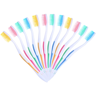 Spazzolino da denti con setole morbide ultrafini per la pulizia orale (colore misto blu / rosso / verde / giallo spedito a caso) 12 confezioni
