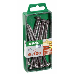 Set Di 10 Viti Sollevato Svasata In Acciaio Testa Spax Torx, Diam.6 Mm X L.100 Mm características