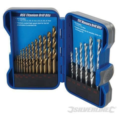 Silverline Set di punte TCT a muratura & HSS in Titanio 19 pz 19pz