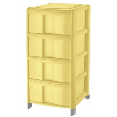 Cassettiera Bambù 4 Cassetti 40X40X 86 Alta