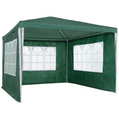 Gazebo 3x3m Con 3 Parti Laterali - Verde