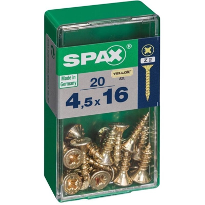 Set Di 20 Viti In Acciaio Testa Piana Pozidriv Spax, Diam.4.5 Mm X Mm L.16