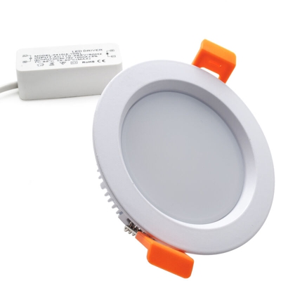 Faretto LED 8W pannello opaco incasso slim tondo luce diffusa foro 80mm 220V Luce Bianco caldo