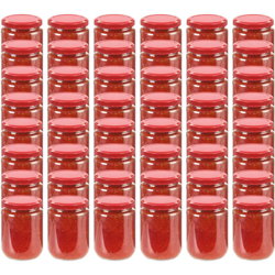 Vidaxl - Vasi per Marmellata in Vetro Coperchio Rosso 48 pz 230 ml características