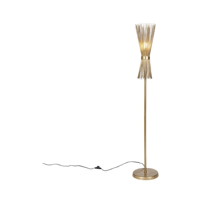 Lampada da terra broom - rustico - Acciaio - Oro/Ottone - Oblungo Max. 1 x Watt - Qazqa