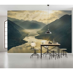 Foto Murale Gold Mountains 400x250 cm - Multicolore - Komar en oferta