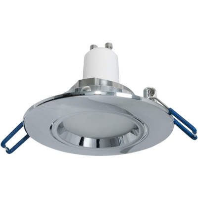 Zeitnet Inc. - Faretto tondo silver orientabile LED spot 5W incasso soffitto luci vetrine 75mm Luce 3000K