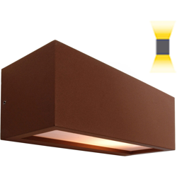 Zeitnet Inc. - Applique rettangolare marrone lampada LED 10W E27 doppia emissione luce ingresso Luce 4000K en oferta