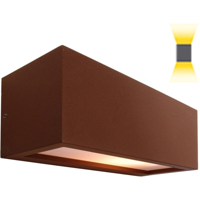 Zeitnet Inc. - Applique rettangolare marrone lampada LED 10W E27 doppia emissione luce ingresso Luce 4000K