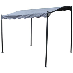 Pergola Addossata Lisa Grigio E Acciaio - 3 X 2.5 X 2/2.5 M características