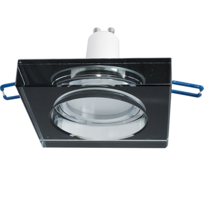 Faretto moderno vetro nero quadrato incasso 6cm lampada luce LED 5W GU10 vetrine Luce 4000K