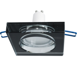 Faretto moderno vetro nero quadrato incasso 6cm lampada luce LED 5W GU10 vetrine Luce 3000K características