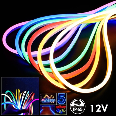 Zeitnet Inc. - striscia led new generation flex ribbon neon flessibile 12V luce esterni giardino IP65 terrazzo tubo natale strip Luce Blu