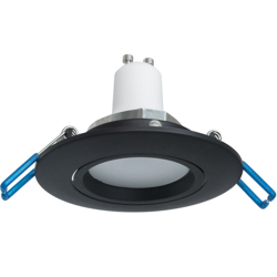 Zeitnet Inc. - Faretto tondo orientabile nero lampada LED 8W GU10 luce incasso soffitto 75mm Luce 6000K en oferta