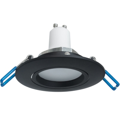 Zeitnet Inc. - Faretto tondo orientabile nero lampada LED 8W GU10 luce incasso soffitto 75mm Luce 6000K