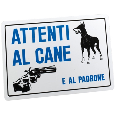 Ferplast ATTENTI AL CANE E AL PADRONE Cartello Attenti al cane e al padrone in PVC. Variante ATTENTI AL CANE E AL PADRONE - Misure: 30 x 20 x h 0,1