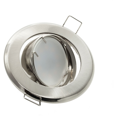 Planetitaly - Faretto LED orientabile 8W incasso tondo silver luce diffusa GU10 foro 7cm 220V Luce Bianco naturale