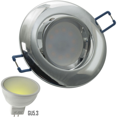 Faretto LED 7W orientabile lampada 12V GU5.3 incasso luce diffusa foro 75mm Luce Bianco freddo