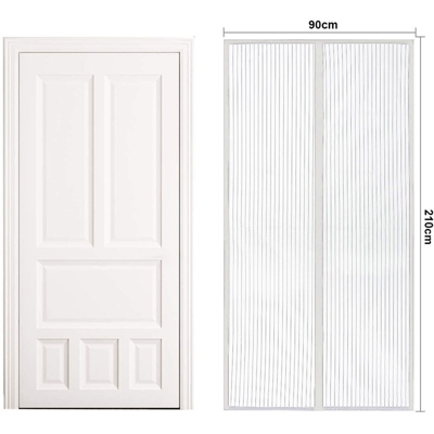 AB625282 Tenda Zanzariera Magnetica Bianca Per Porta Finestra Con Adesivo In Velcro Misura 90X210cm - Ledlux