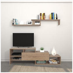 Mobile Porta Tv Fenice - Con Mensole, Ripiani - Da Salotto - Sonoma In Legno, 150 X 27 X 45 Cm en oferta