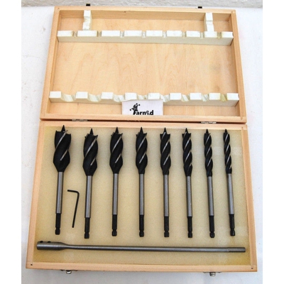 Set Punta Punte Frese Legno Trapano Taglio Taglienti Avvitatore 10 - 25 Mm 8 Pz