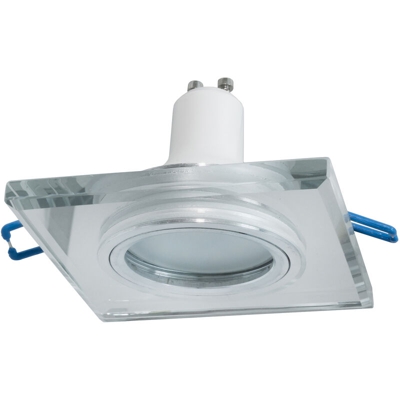 Zeitnet Inc. - Faretto LED moderno quadrato incasso vetro specchio 6cm lampada 8W GU10 salotto Luce 4000K