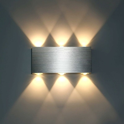 Stoex - Applique da Parete Rettangolare Moderna Applique da Parete a LED Moderna 6w Lampadario Semplice Bianco Caldo per Comodino Caffè Dell'ufficio
