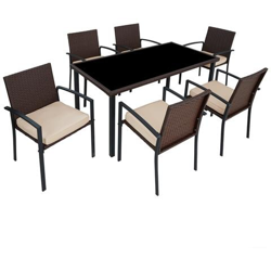 Set Di Mobili Da Giardino Brixen 6+1 - Marrone precio