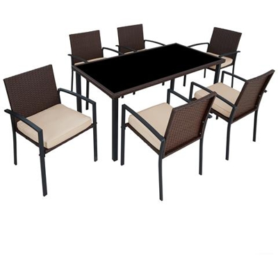 Set Di Mobili Da Giardino Brixen 6+1 - Marrone