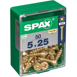 Lot 50 Viti A Testa Svasata Acciaio Spax Pozidriv Testa, Diam.5 Mm X Mm L.25 precio