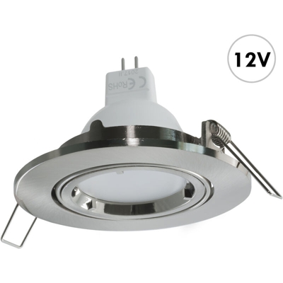 Zeitnet Inc. - Faretto silver 12V incasso 80mm rotondo lampada luce cappa LED MR16 7W GU5.3 12V Luce 4000K