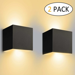 (2pcs)Applique da Parete Led Nera 7W Applique da Parete Modern Lampadario in Alluminio Bianco Caldo per il Ristorante Caffè Dell'ufficio Corridoio en oferta