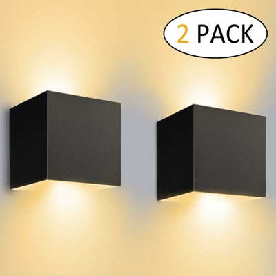 (2pcs)Applique da Parete Led Nera 7W Applique da Parete Modern Lampadario in Alluminio Bianco Caldo per il Ristorante Caffè Dell'ufficio Corridoio