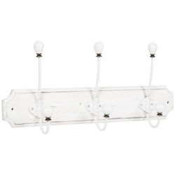 Appendiabiti a parete, ganci appendiabiti attaccapanni da muro in legno e ferro, gancio per giacche cappotti L50xPR10xH21 cm en oferta