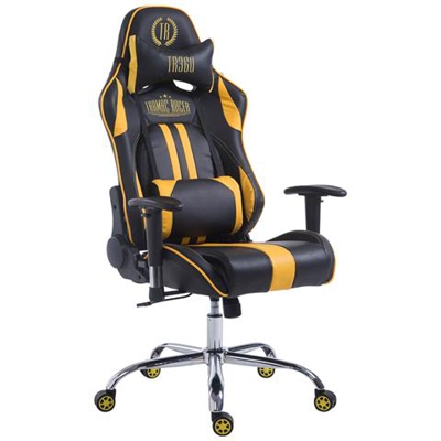Poltrona Racing Limit XL Similpelle Nero Giallo Senza Poggiapiedi