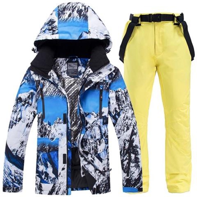 Antivento, Impermeabile Caldo Sci Snowboard Tute Giacca Da Sci Calda All' aperto + Pantaloni Per Uomo [ colore 04 / L]