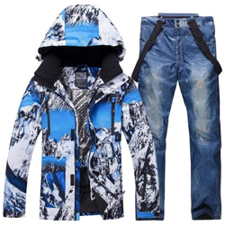 Antivento, Impermeabile Caldo Sci Snowboard Tute Giacca Da Sci Calda All' aperto + Pantaloni Per Uomo [ colore 01 / L] precio