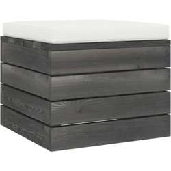 Pouf da Giardino su Pallet con Cuscino in Legno di Pino - crema - Vidaxl en oferta